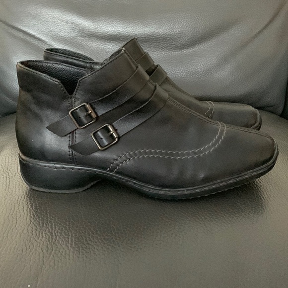 Rieker Black Ankle Boots Size EU 37 / US 6.5 - Picture 1 of 11